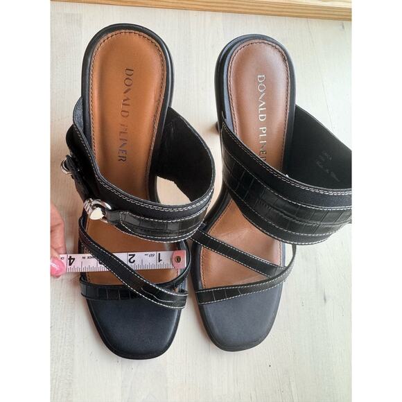 Donald Pliner black buckled retro ERICA slide sandal  size 10 - Picture 12 of 15